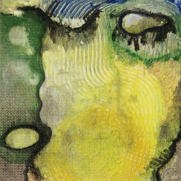 "Bora" 7/2022, 30 x 10 cm, Marmormehl, Ölfarbe, und Pigmente auf Malplatte