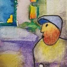 "Ruhrpott" 12/2025, 7,5 x 5cm, Aquarell auf Papier